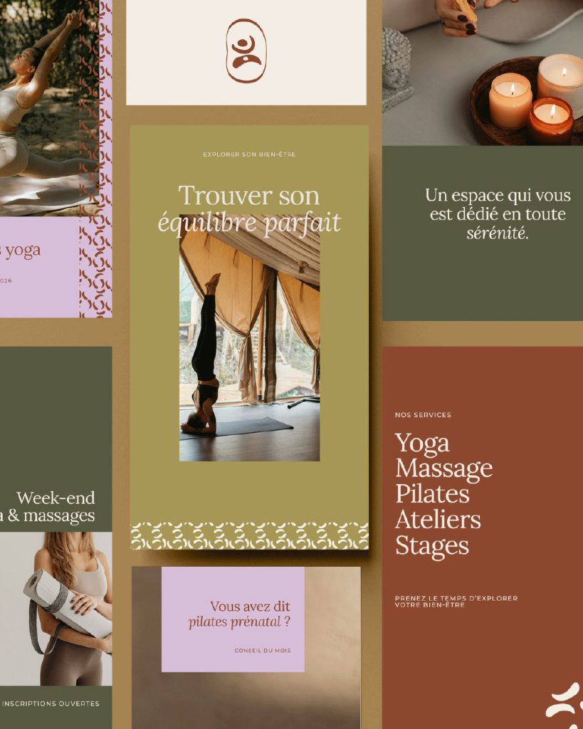 des templates instagram éditables pour un studio de yoga à Annecy
