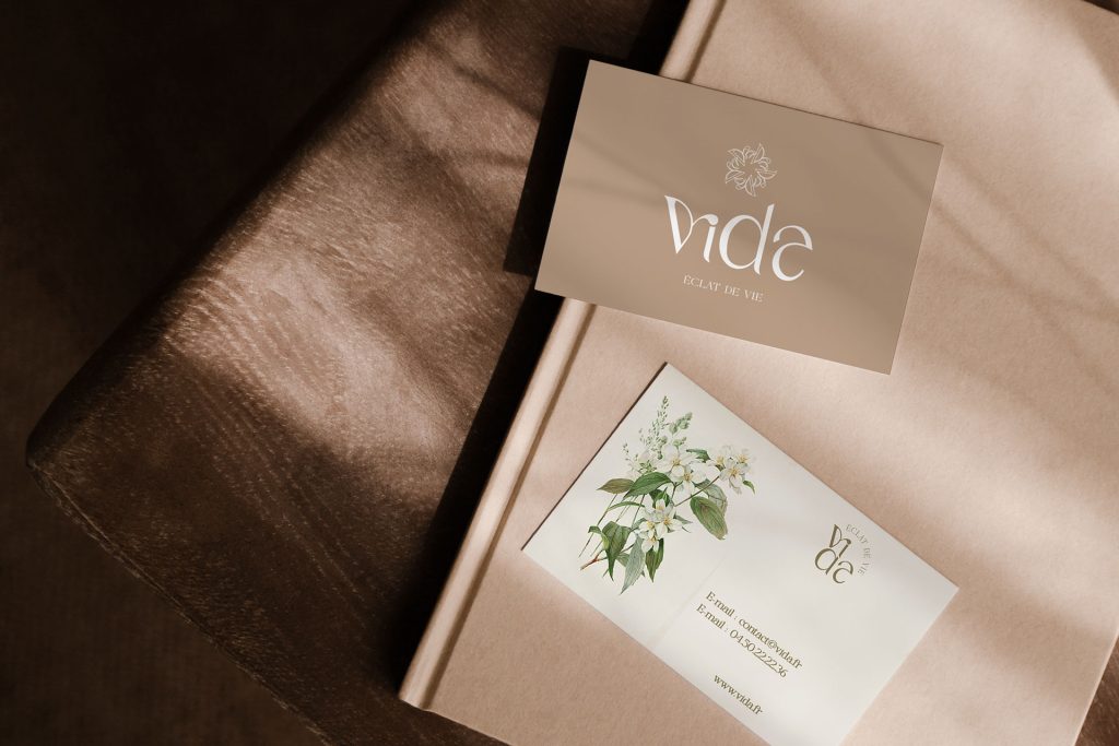 Le logo de Vida est utilisé sur les cartes de visite