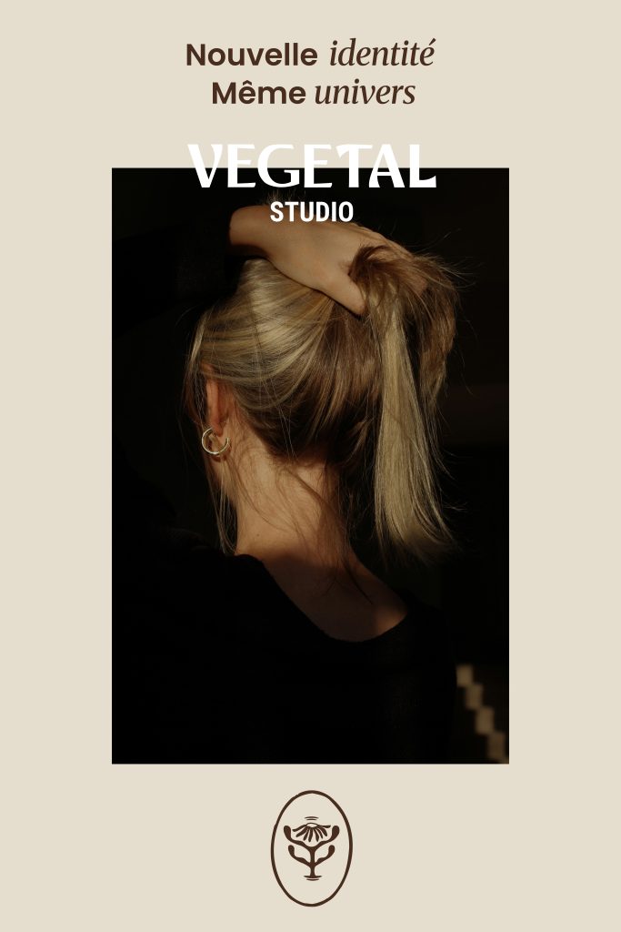 Intégration du logo du salon de coiffure en publication Instagram avec une accroche.